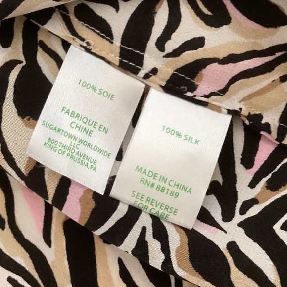 Lilly Pulitzer Elsa 100% Silk Blouse Top Tunic *Onyx Can You Zee Me* NWOT Sz XL - Picture 12 of 16